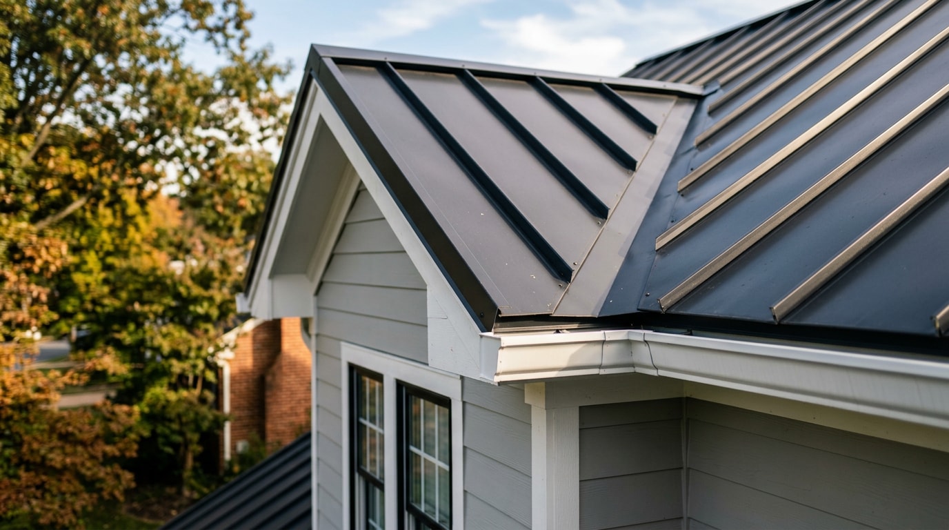 Standing seam metal roof on a residential home in Alexandria, VA