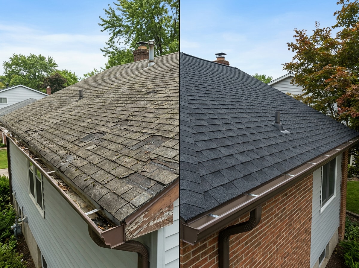 Side-by-side pricing comparison for roof-only, gutter-only, and bundled roof and gutter replacement in Woodbridge, VA