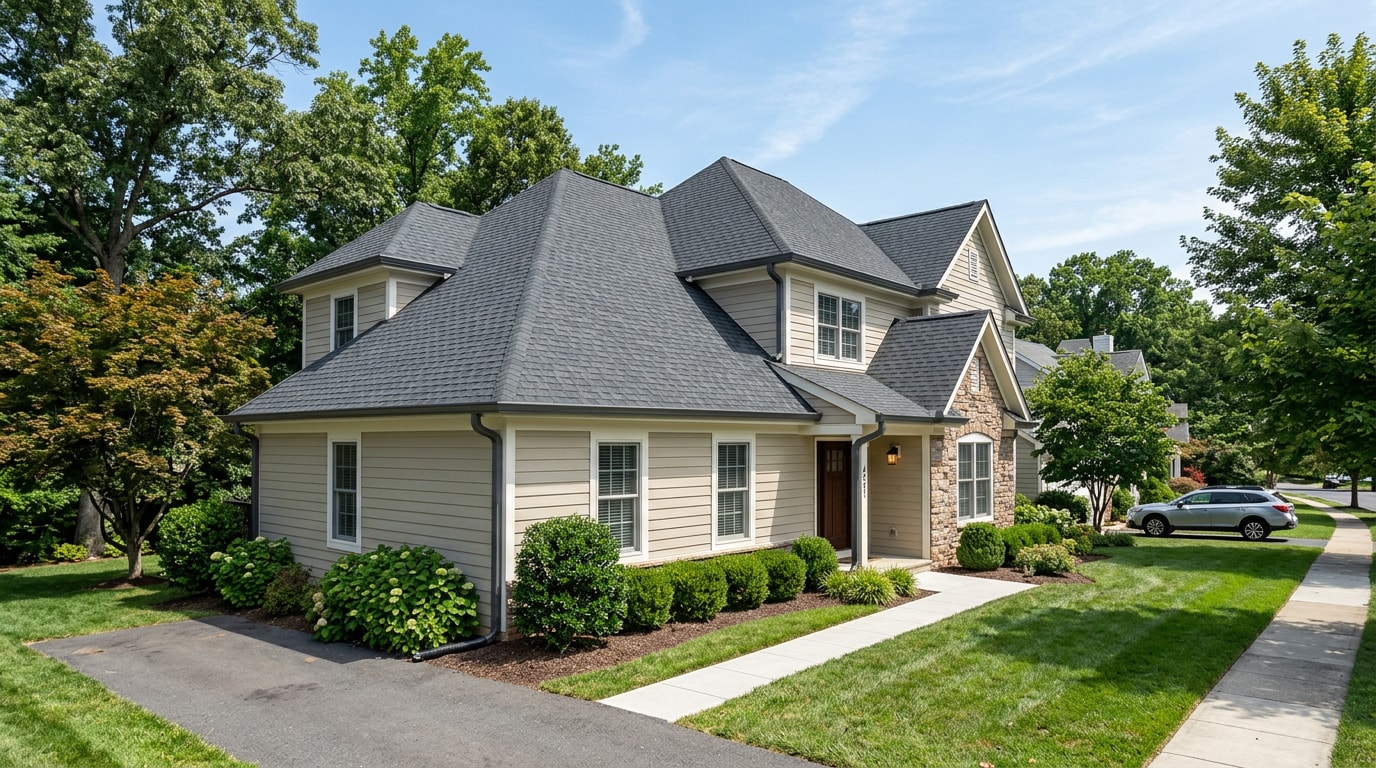 Finished roof and gutter replacement on a Woodbridge, VA home Finished roof and gutter replacement on a Woodbridge, VA home