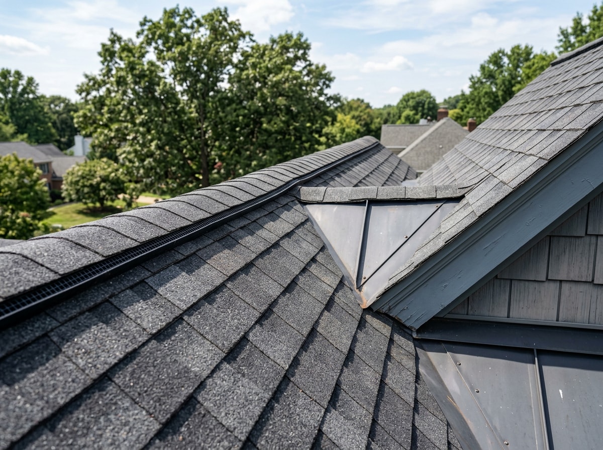 Architectural shingle roof on a single-family home in Woodbridge, Virginia